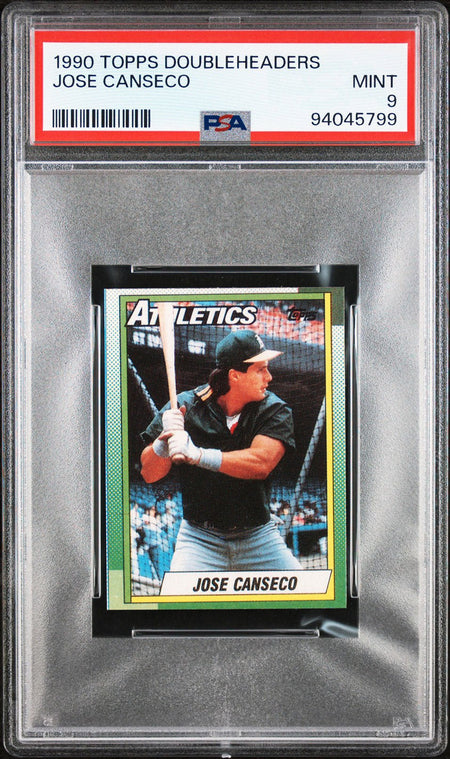 JOSE CANSECO PSA 9 1990 Topps Doubleheaders Baseball Base Graded Cards - Hobby Gems