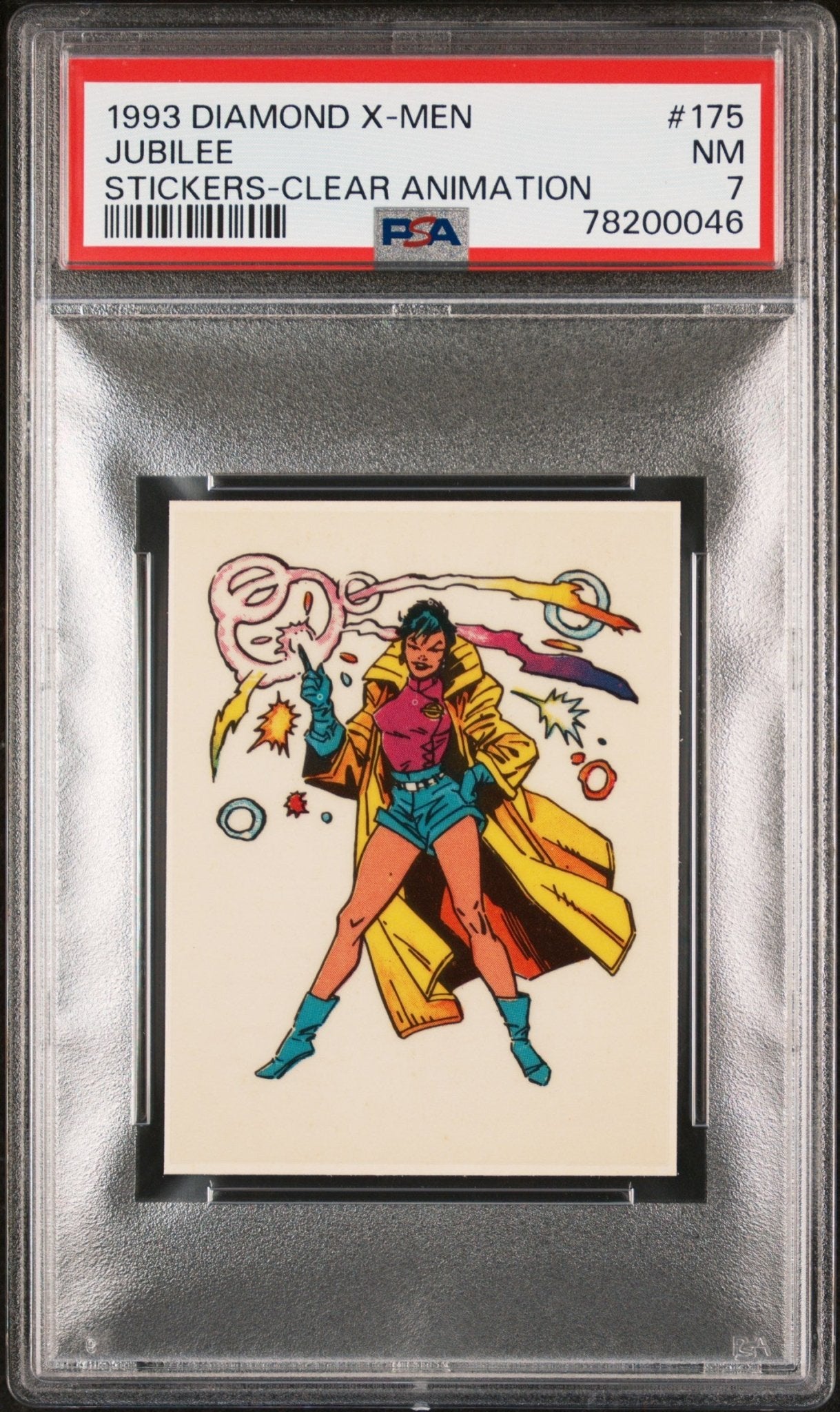 JUBILEE PSA 7 1993 Diamond Marvel X-Men Clear Animation Sticker #175 Marvel Graded Cards Sticker - Hobby Gems