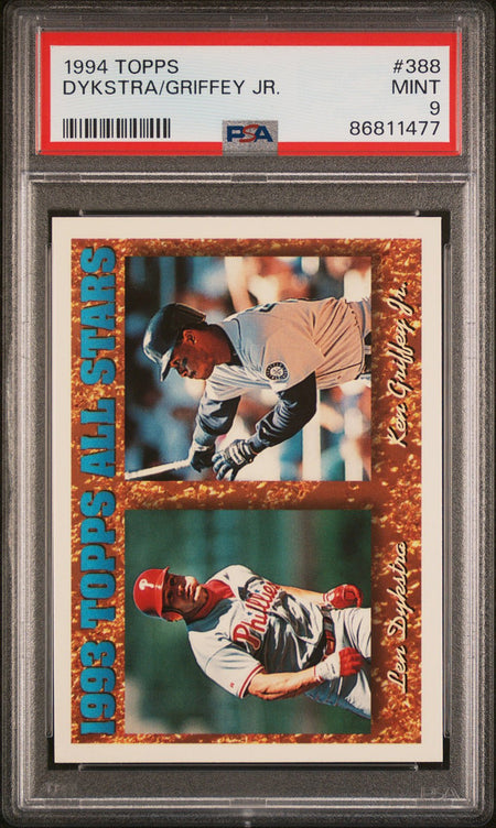 KEN GRIFFEY JR Len Dykstra PSA 9 1994 Topps #388 Baseball Base Graded Cards - Hobby Gems