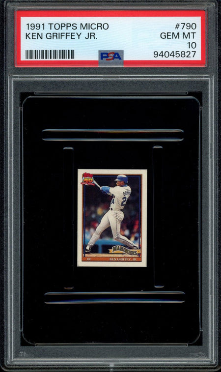 KEN GRIFFEY JR PSA 10 1991 Topps Micro #790 C2 Baseball Base Graded Cards - Hobby Gems