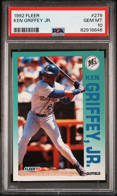 KEN GRIFFEY JR PSA 10 1992 Fleer #279 C2 Baseball Base Graded Cards - Hobby Gems