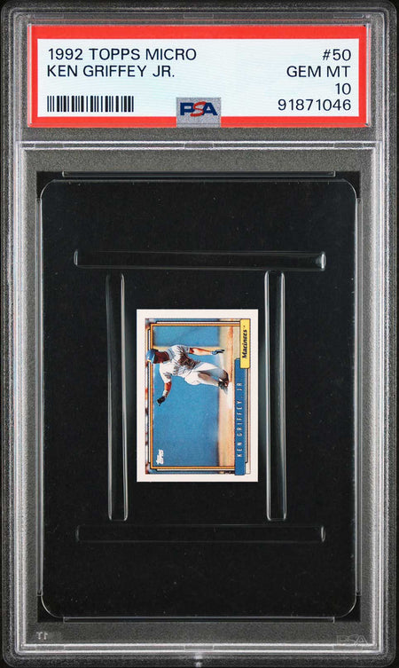 KEN GRIFFEY JR PSA 10 1992 Topps Micro #50 Baseball Base Graded Cards - Hobby Gems