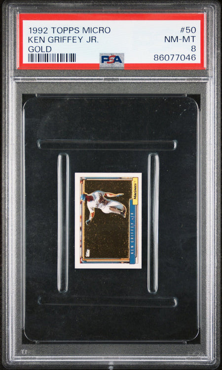 KEN GRIFFEY JR PSA 8 1992 Topps Micro Gold #50 C2 Baseball Graded Cards Parallel - Hobby Gems