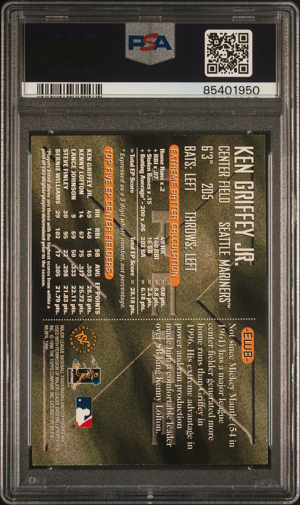 KEN GRIFFEY JR PSA 8 1996 Stadium Club Extreme Winners Bronze #EW8 Baseball Graded Cards Insert - Hobby Gems