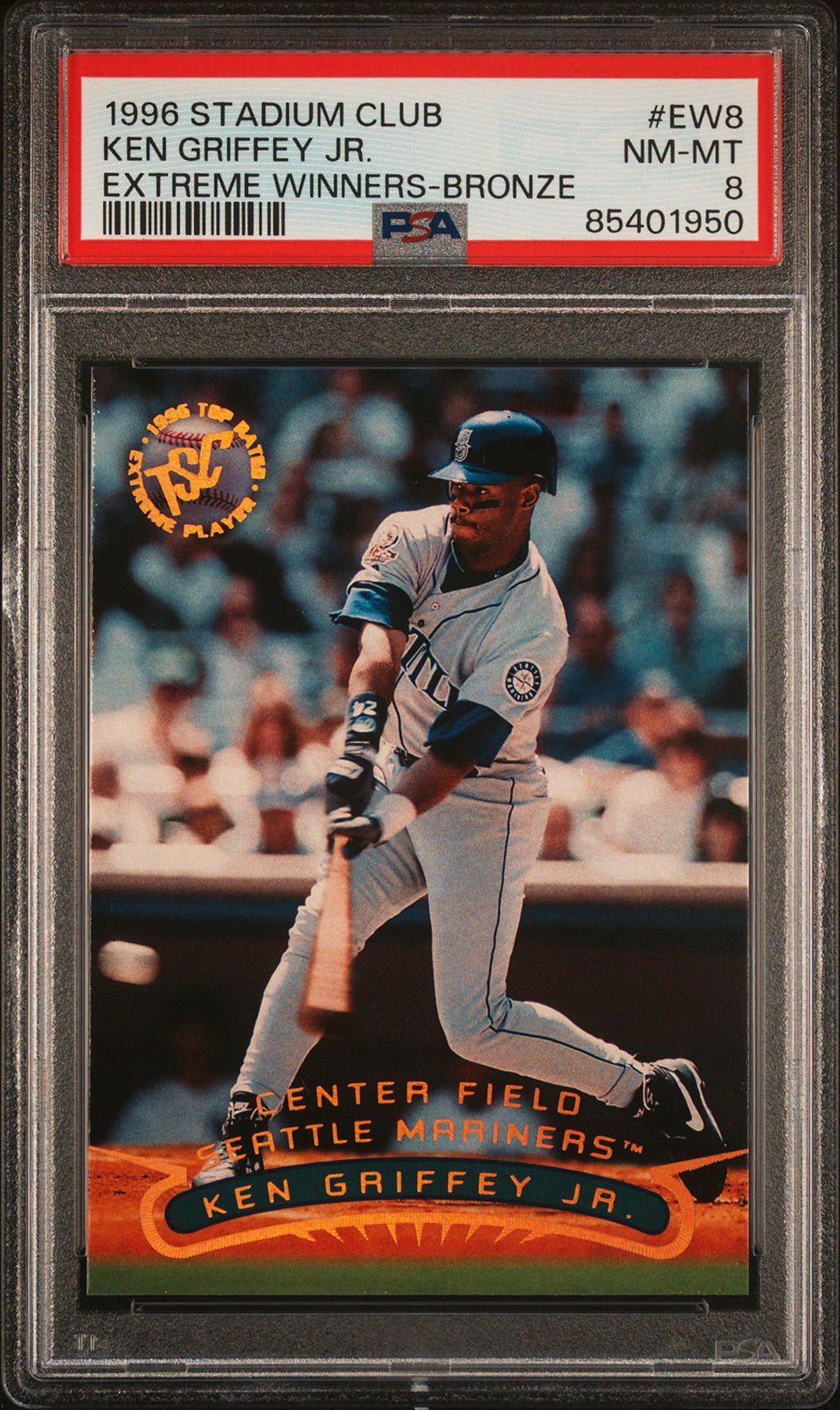 KEN GRIFFEY JR PSA 8 1996 Stadium Club Extreme Winners Bronze #EW8 Baseball Graded Cards Insert - Hobby Gems