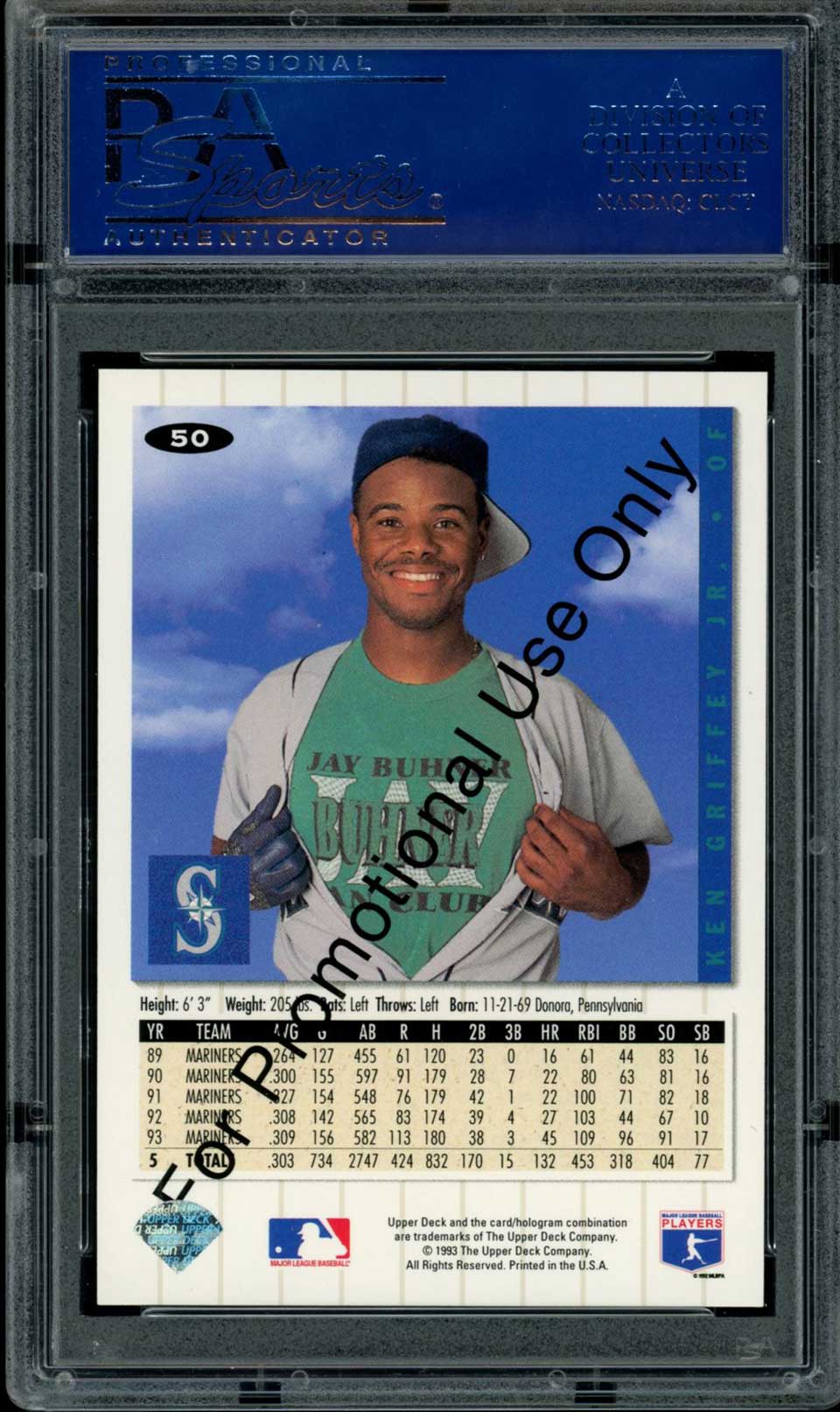 KEN GRIFFEY JR PSA 9 1994 Collector's Choice Promo #50 Baseball Graded Cards Promo - Hobby Gems