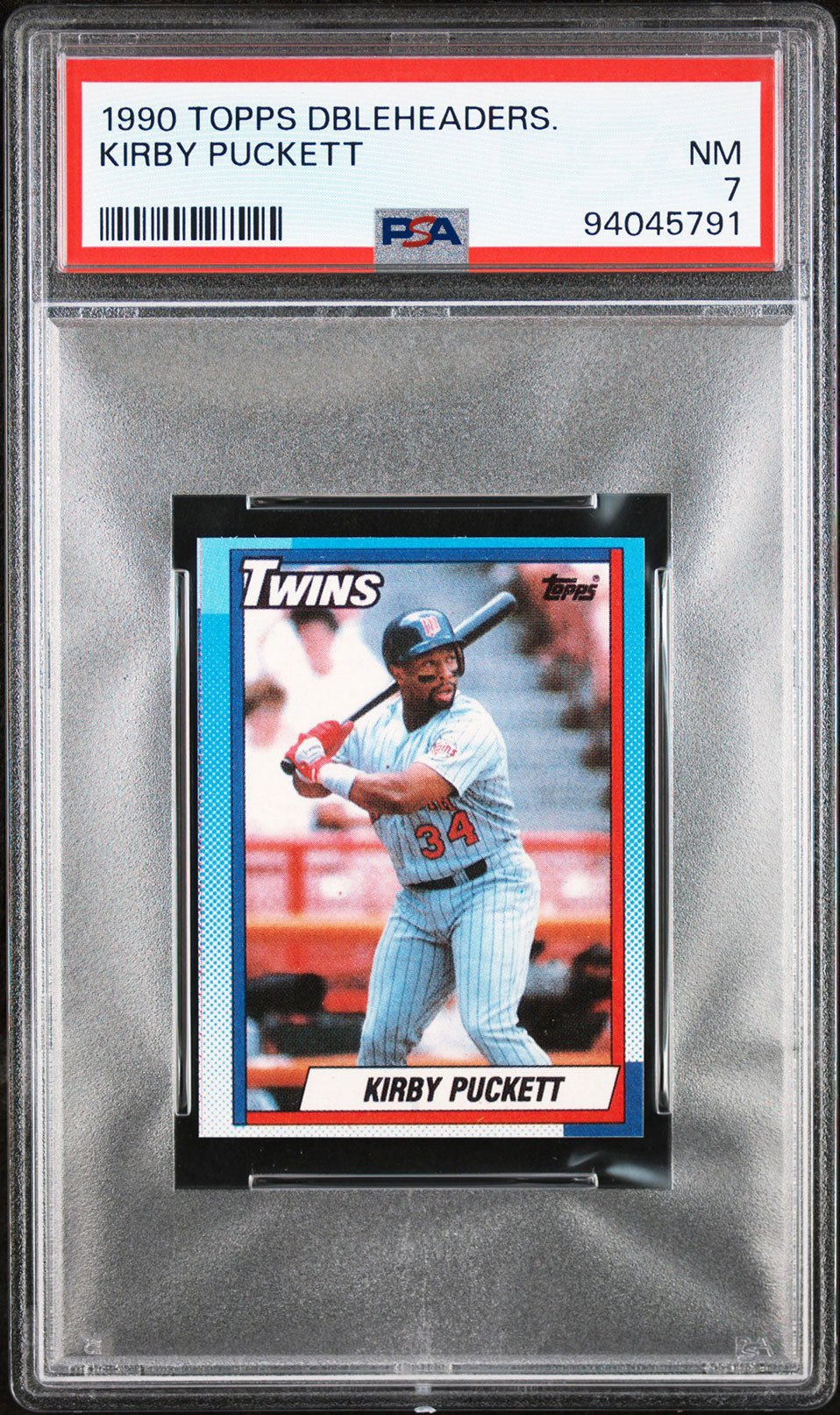 KIRBY PUCKETT PSA 7 1990 Topps Doubleheaders Baseball Base Graded Cards - Hobby Gems