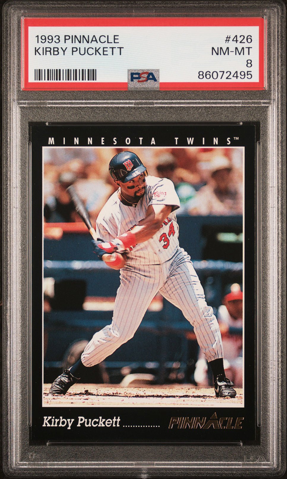 KIRBY PUCKETT PSA 8 1993 Pinnacle #426 Baseball Base Graded Cards - Hobby Gems