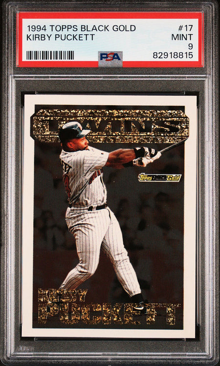 KIRBY PUCKETT PSA 9 1994 Topps Black Gold #17 C2 Baseball Graded Cards Insert - Hobby Gems