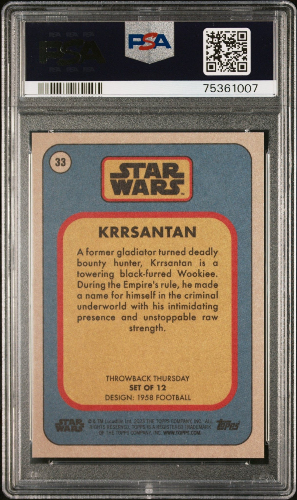 KRRSANTAN PSA 10 2023 Topps Star Wars Throwback Thursday TBT #33 C2 Star Wars Base Graded Cards - Hobby Gems