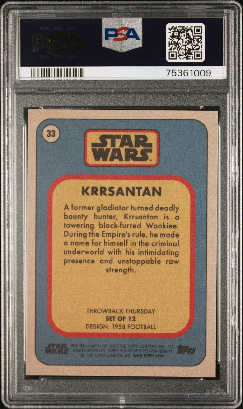 KRRSANTAN PSA 10 2023 Topps Star Wars Throwback Thursday TBT #33 C4 Star Wars Base Graded Cards - Hobby Gems