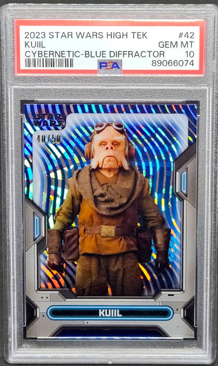 KUIIL PSA 10 2023 Topps Star Wars High Tek Krykna Blue Diffractor #42 40/50 Star Wars Graded Cards Paralell Serial Numbered - Hobby Gems