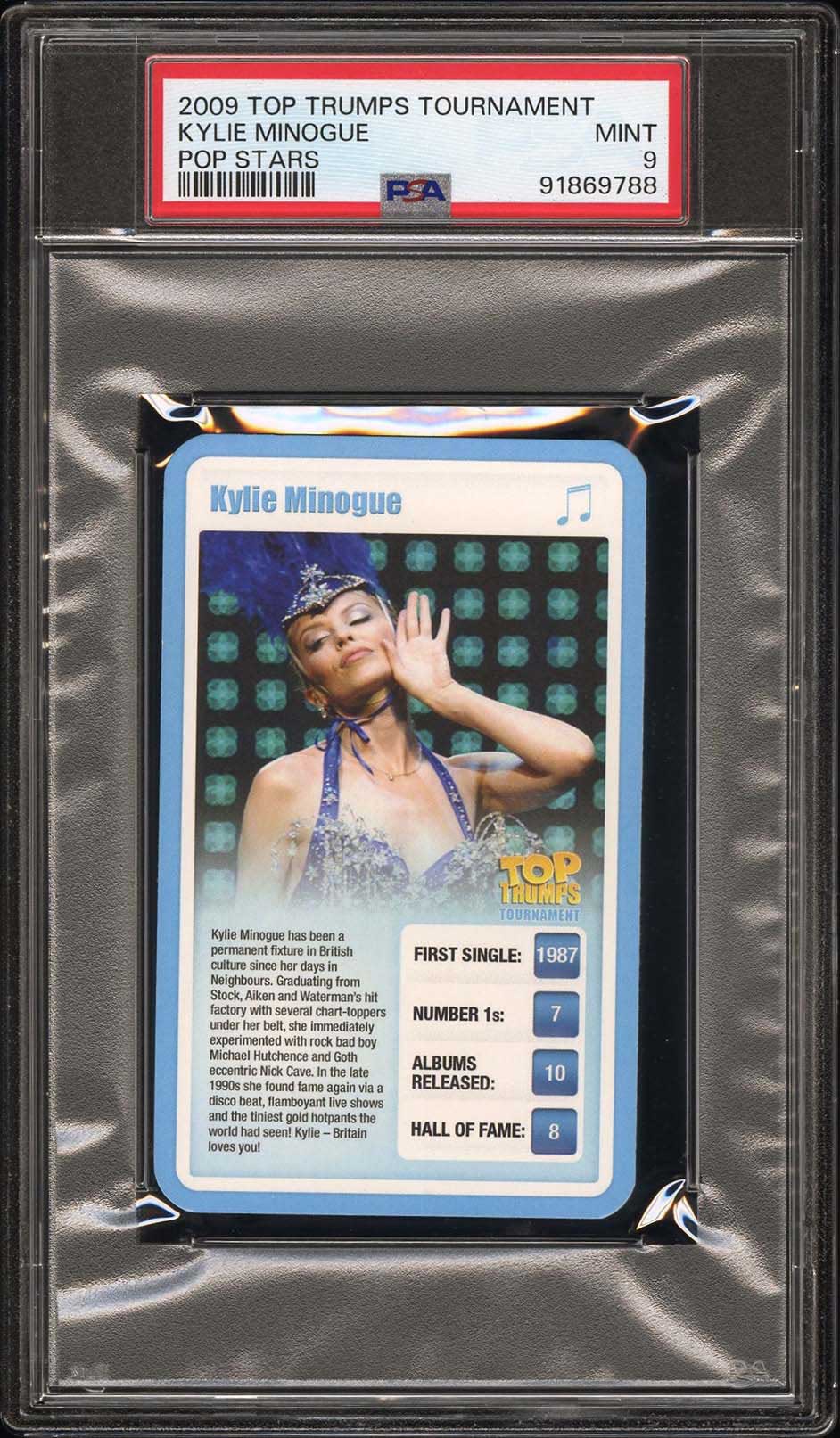 KYLIE MINOGUE PSA 9 2009 Top Trumps Tournament Pop Stars Pop Culture Base Graded Cards - Hobby Gems