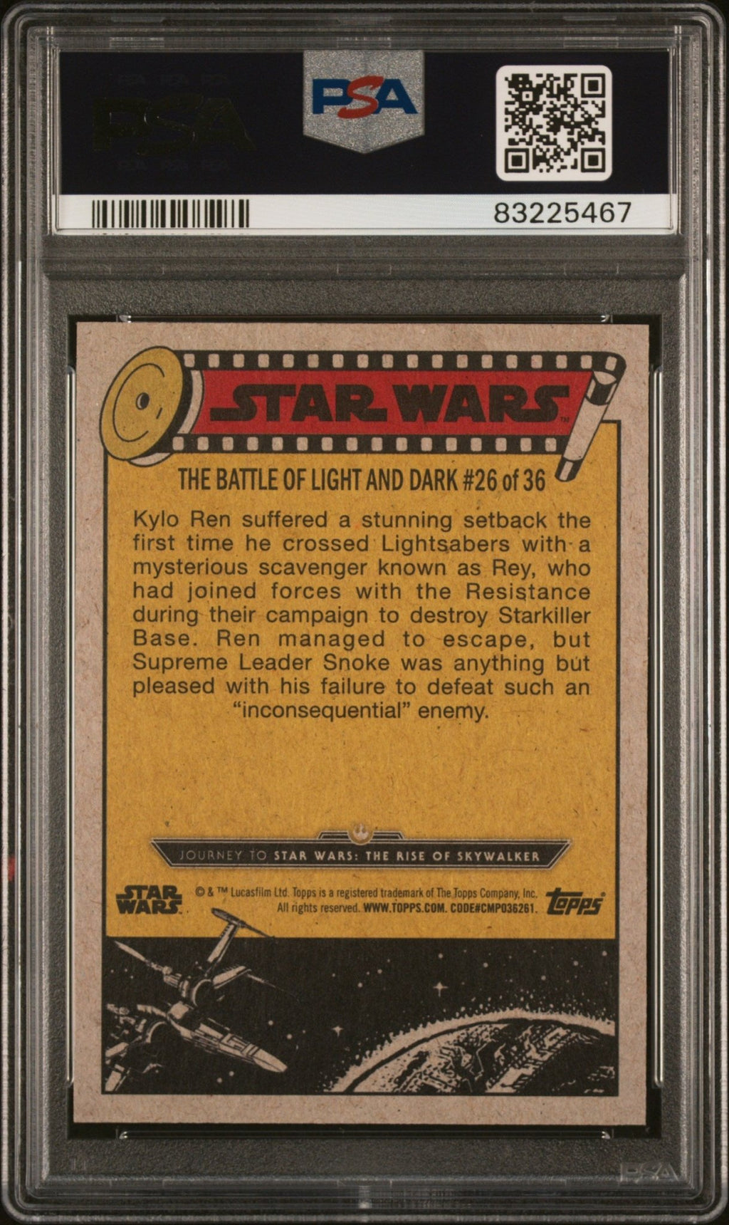 KYLO REN REY PSA 10 2019 Topps Star Wars Journey of Skywalker Orange #80 48/50 Star Wars Graded Cards Parallel Serial Numbered - Hobby Gems