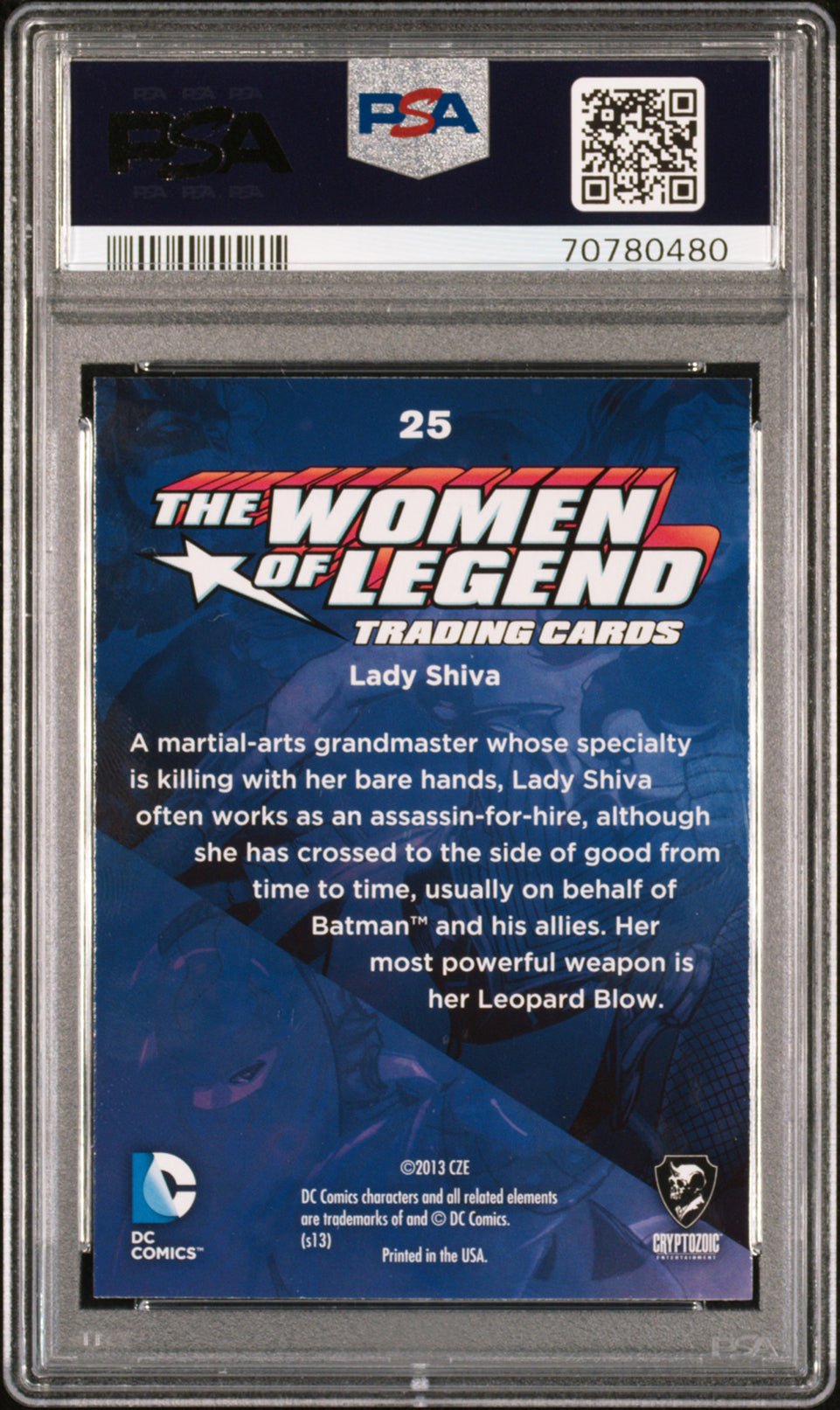 LADY SHIVA PSA 10 2013 DC Comics The Women of Legend Foil #25 DC Comics Graded Cards Parallel - Hobby Gems