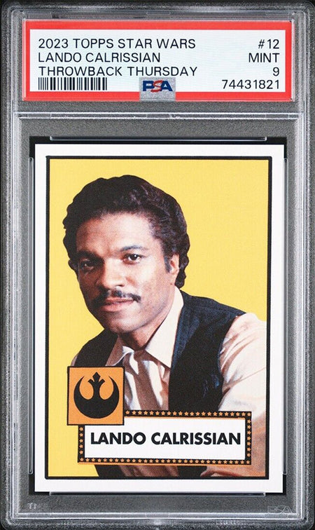 LANDO CALRISSIAN PSA 9 2023 Topps Star Wars Throwback Thursday TBT #12 C1 Star Wars Base Graded Cards - Hobby Gems