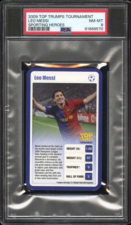 LIONEL LEO MESSI PSA 8 2009 Top Trumps Tournament Sporting Heroes Soccer Base Graded Cards - Hobby Gems