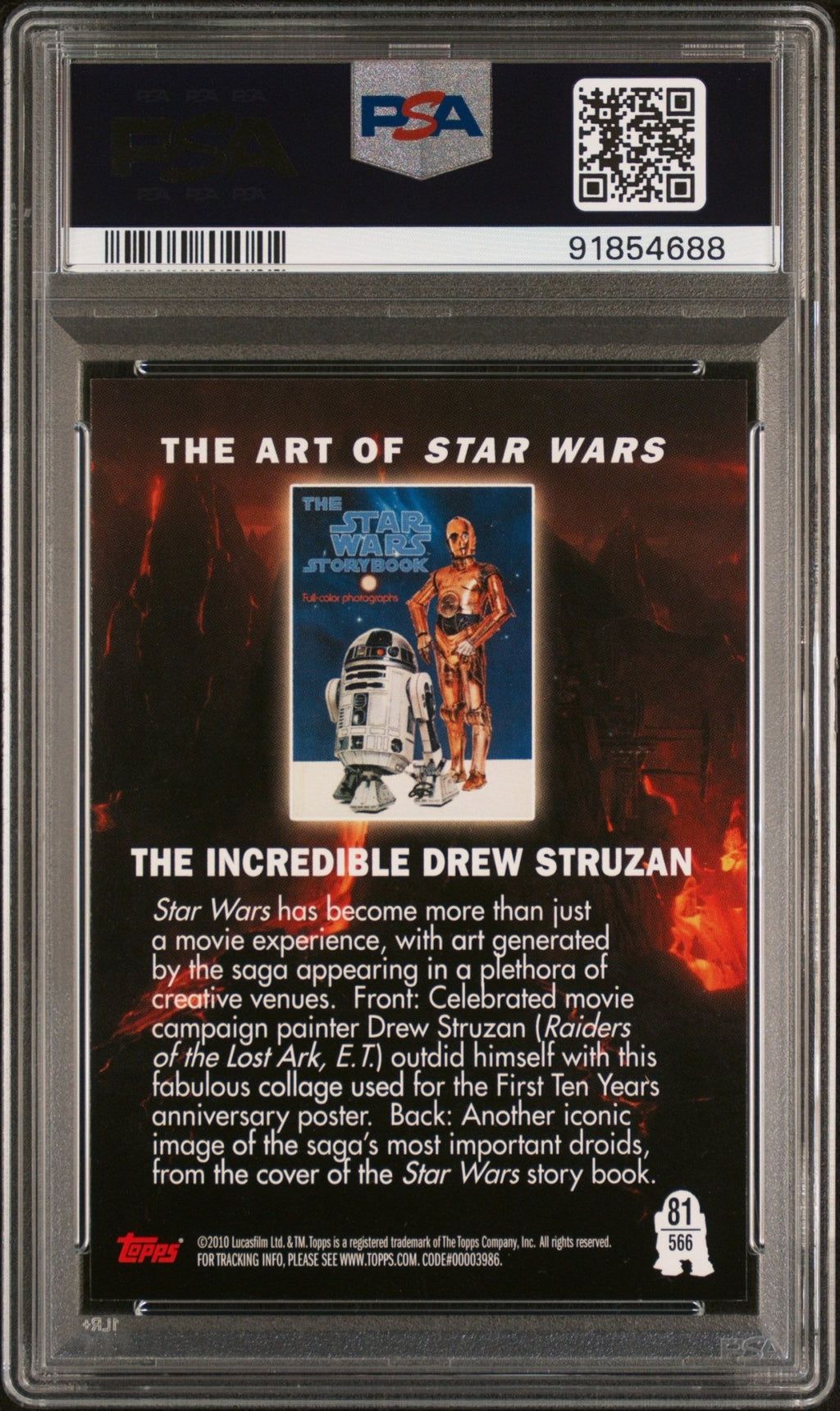 LUKE LEIA HAN PSA 10 2010 Star Wars Galaxy Series 5 Drew Struzan #566 Star Wars Base Graded Cards - Hobby Gems