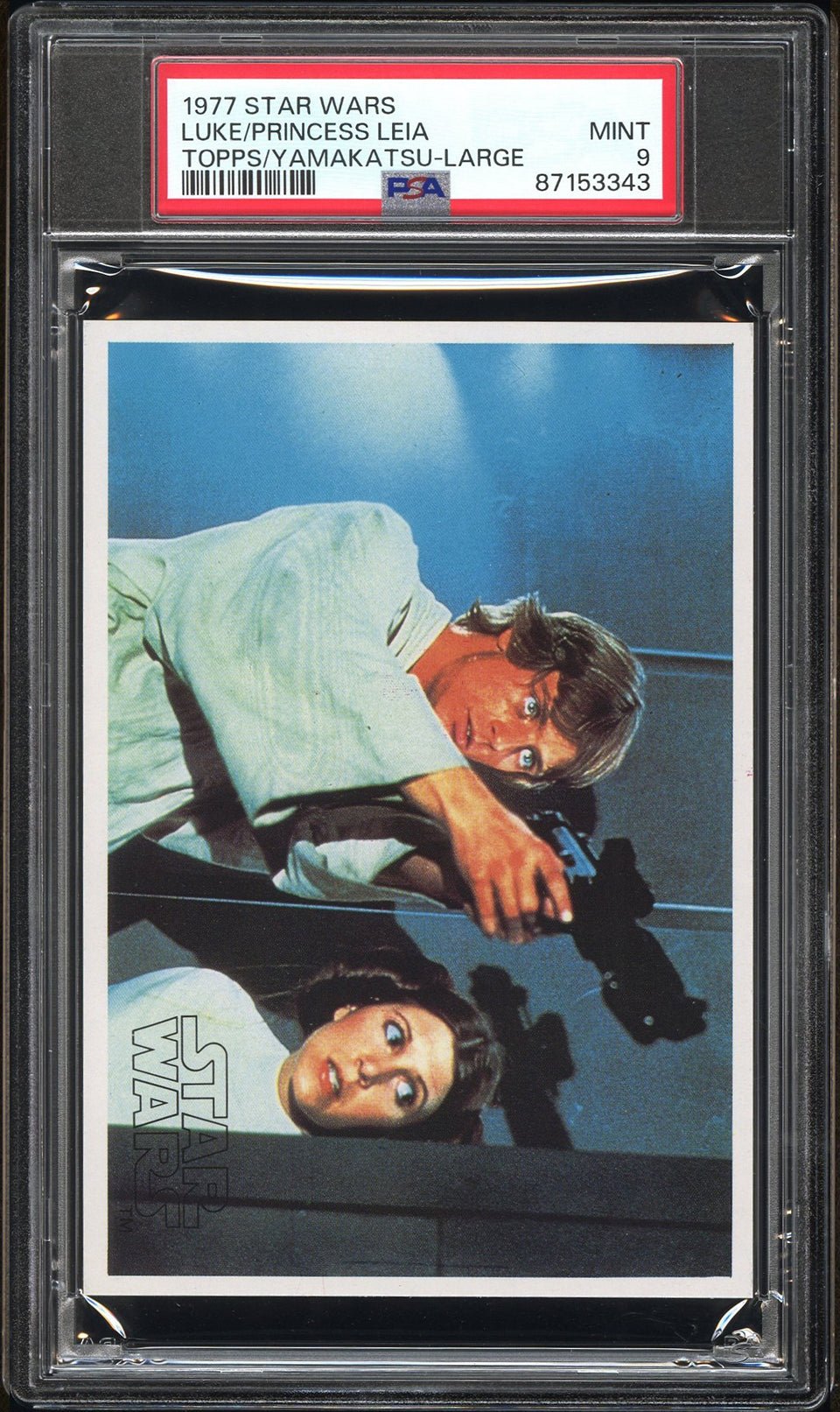 LUKE SKYWALKER PRINCESS LEIA PSA 9 1977 Topps Yamakatsu Star Wars Large Star Wars Base - Hobby Gems