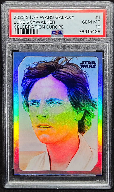 LUKE SKYWALKER PSA 10 2023 Topps Star Wars Celebration Europe #1 Star Wars Base Graded Cards - Hobby Gems