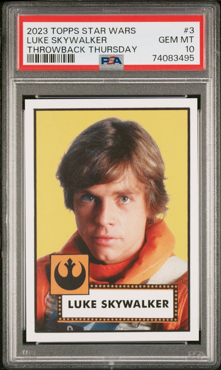 LUKE SKYWALKER PSA 10 2023 Topps Star Wars Throwback Thursday TBT #3 C4 Star Wars Base Graded Cards - Hobby Gems