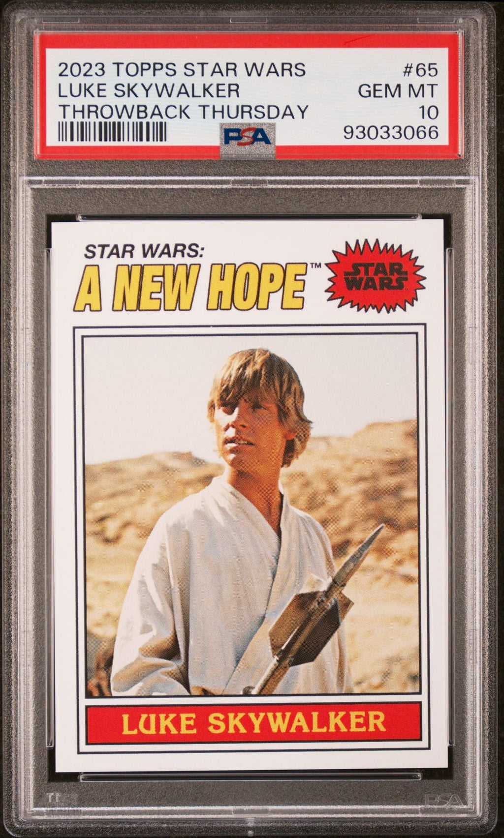 LUKE SKYWALKER PSA 10 2023 Topps Star Wars Throwback Thursday TBT #65 C3 Star Wars Base Graded Cards - Hobby Gems