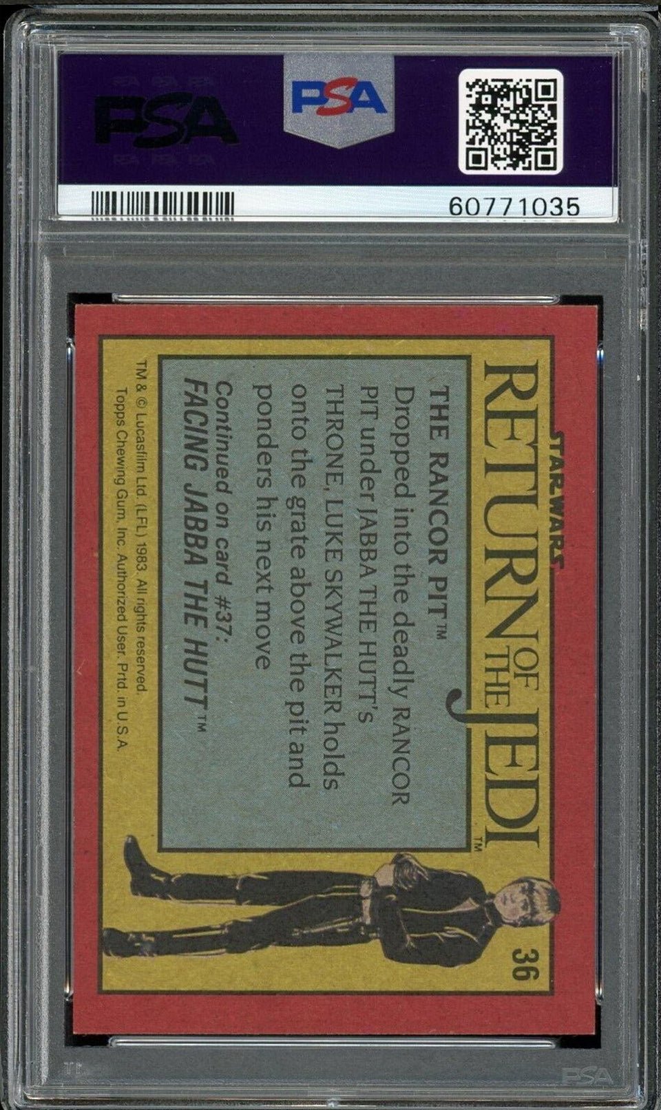 LUKE SKYWALKER PSA 7 1983 Star Wars Return of the Jedi #36 Star Wars Base Graded Cards - Hobby Gems