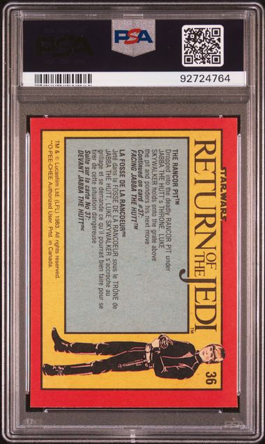 LUKE SKYWALKER PSA 8 1983 O - Pee - Chee OPC Star Wars Return of the Jedi #36 Star Wars Base Graded Cards - Hobby Gems