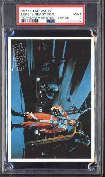 LUKE SKYWALKER PSA 9 1977 Star Wars Topps Yamakatsu Large Luke Is Ready for.. Star Wars Base Graded Cards - Hobby Gems