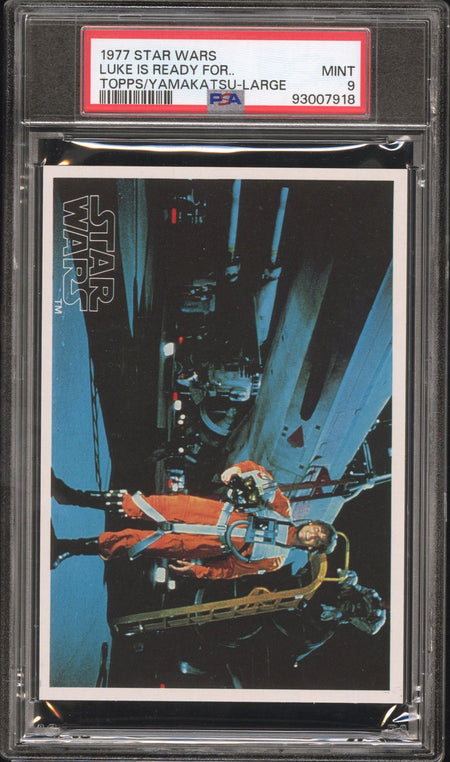 LUKE SKYWALKER PSA 9 1977 Topps Yamakatsu Star Wars Large Luke Is Ready For C4 Star Wars Base Graded Cards - Hobby Gems