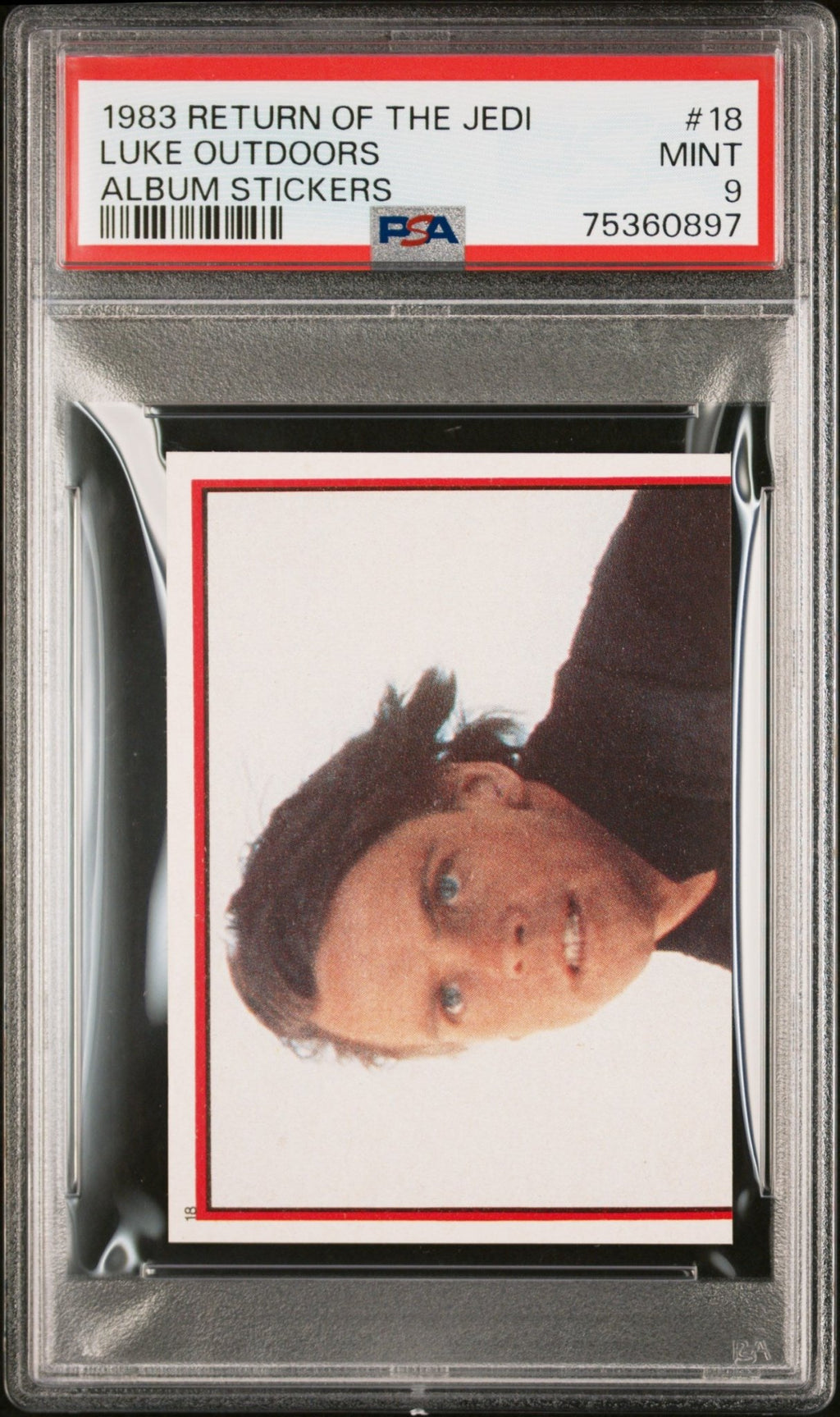 LUKE SKYWALKER PSA 9 1983 Topps Star Wars Return of the Jedi Album Sticker #18 Star Wars Graded Cards Sticker - Hobby Gems