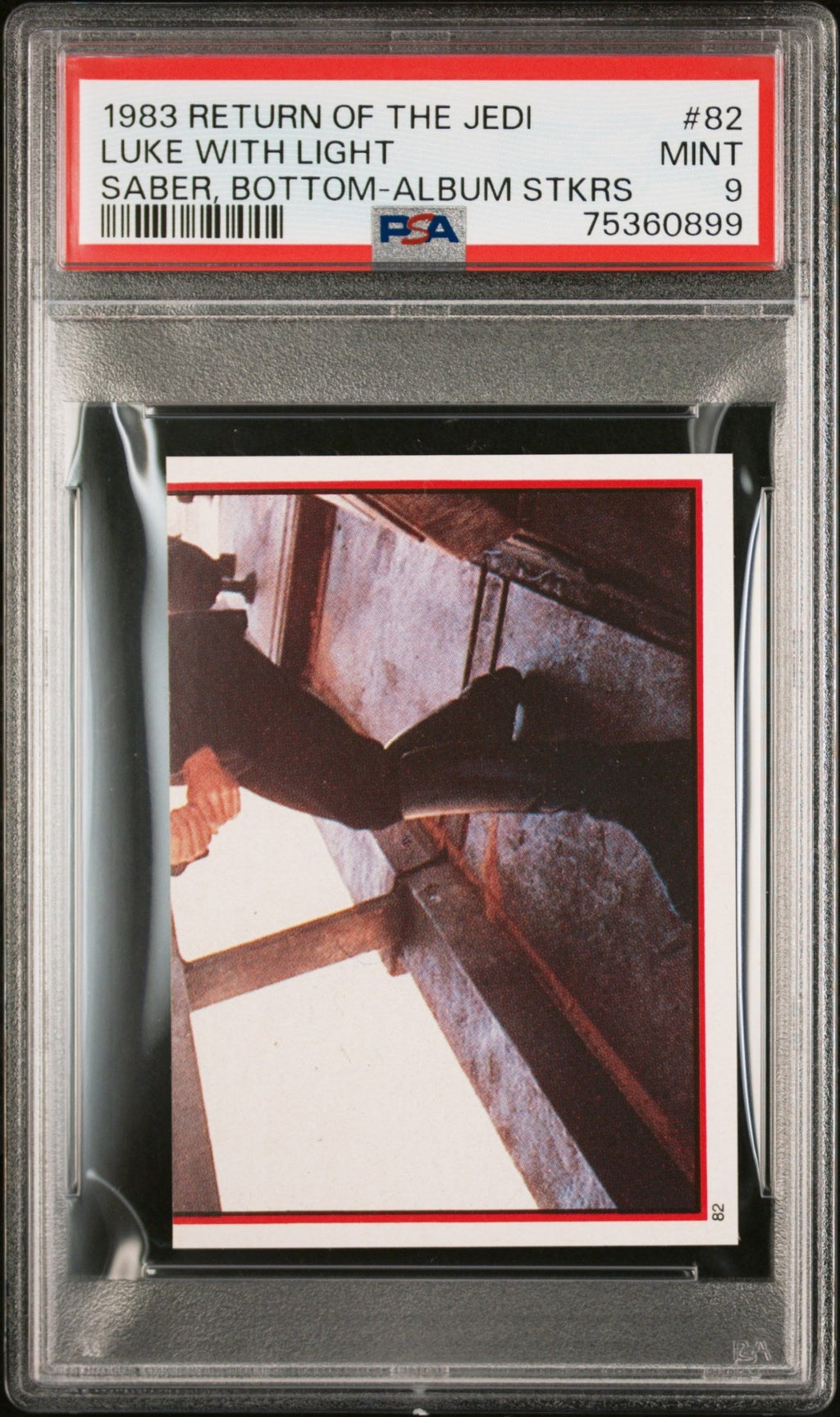 LUKE SKYWALKER PSA 9 1983 Topps Star Wars Return of the Jedi Album Sticker #82 Star Wars Graded Cards Sticker - Hobby Gems