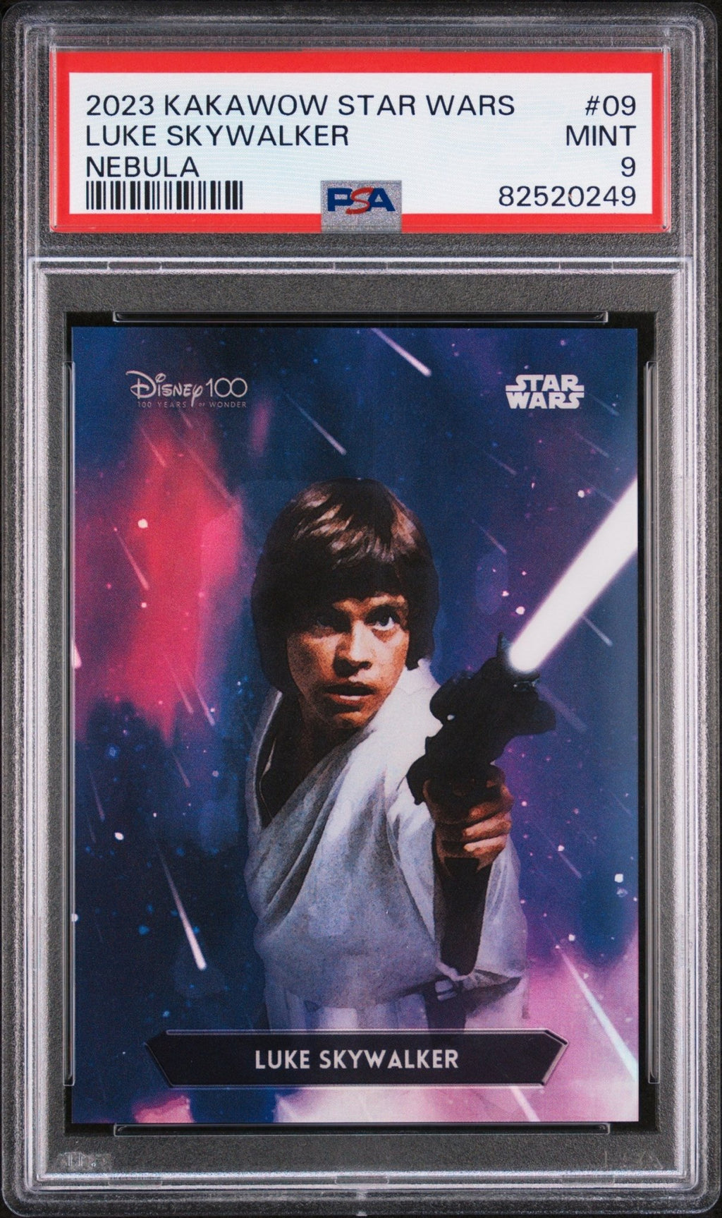 LUKE SKYWALKER PSA 9 2023 Kakawow Phantom Disney100 Star Wars Nebula #09 206/666 Star Wars Graded Cards Insert Serial Numbered - Hobby Gems