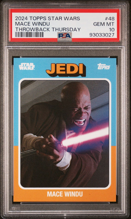 MACE WINDU PSA 10 2024 Topps Star Wars Throwback Thursday TBT Jedi #48 C1 Star Wars Base Graded Cards - Hobby Gems