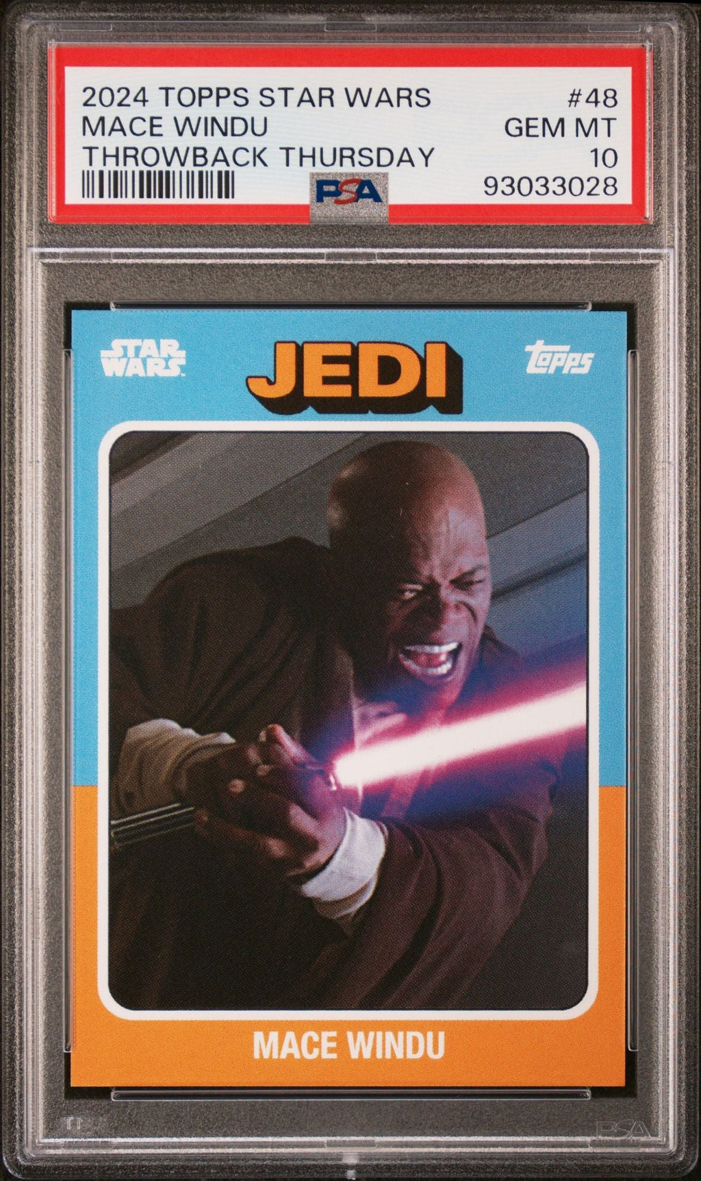 MACE WINDU PSA 10 2024 Topps Star Wars Throwback Thursday TBT Jedi #48 C2 Star Wars Base Graded Cards - Hobby Gems