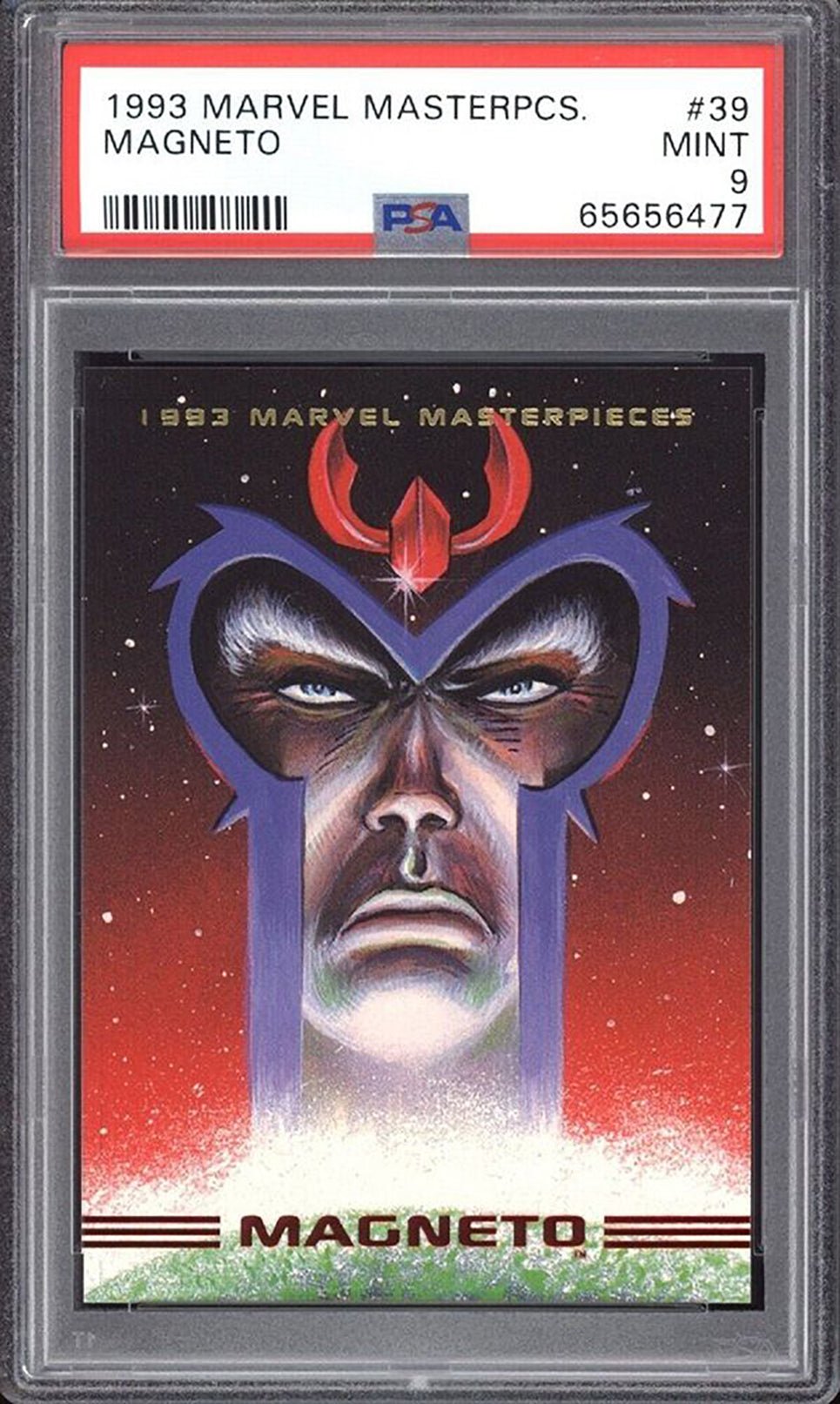 MAGNETO PSA 9 1993 Marvel Masterpieces #39 Marvel Base Graded Cards - Hobby Gems