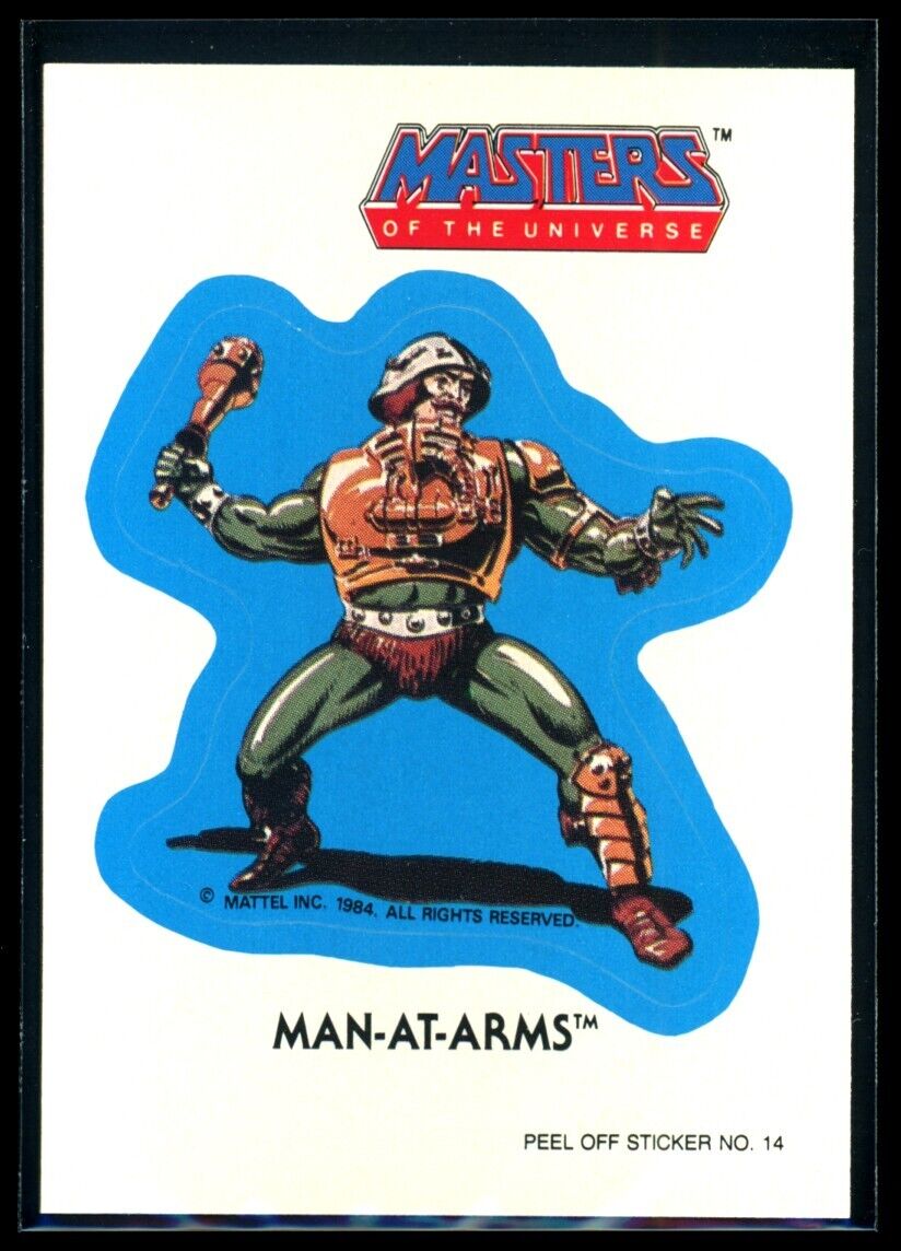 MAN-AT-ARMS 1984 Masters of the Universe Sticker #14 NM C2 Masters of the Universe Sticker - Hobby Gems
