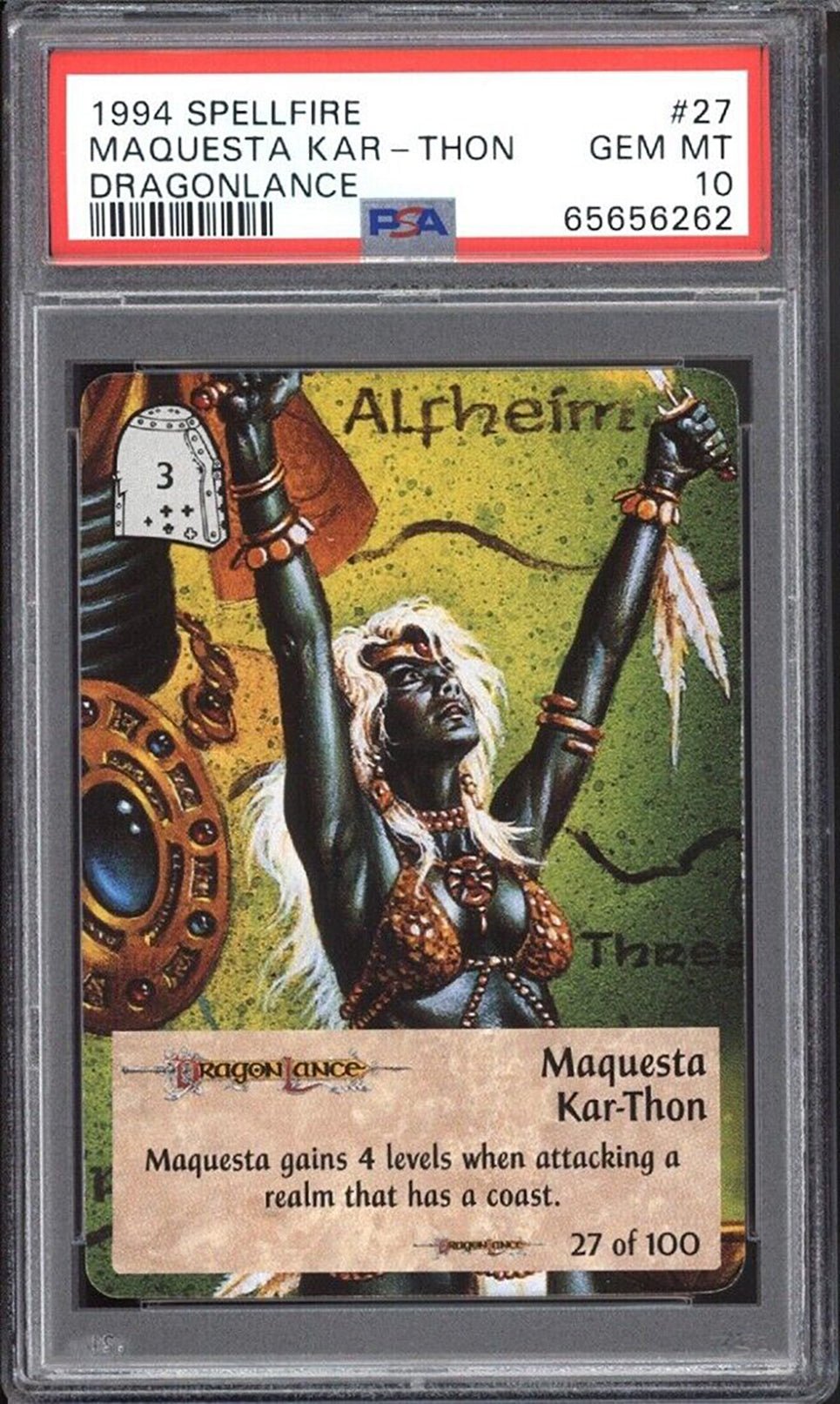 MAQUESTA KAR-THON PSA 10 1994 Spellfire Dragonlance #27 Dungeons & Dragons Base Graded Cards - Hobby Gems