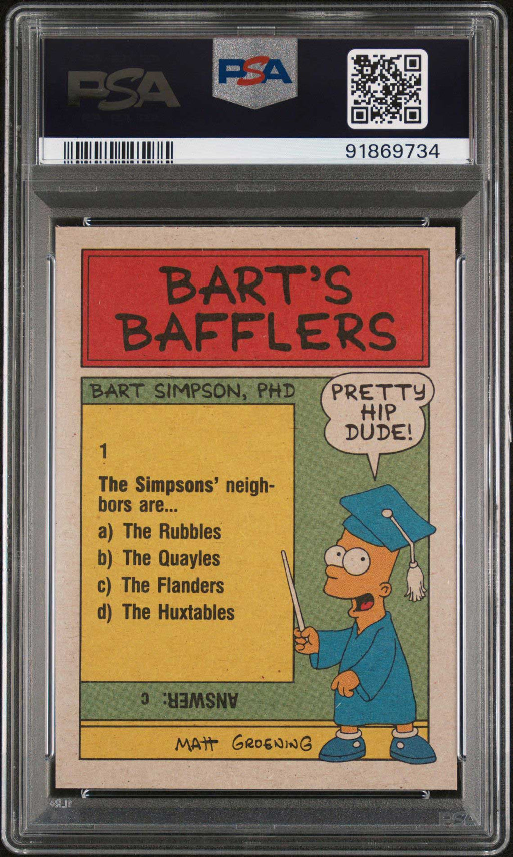 MARGE SIMPSON PSA 9 1990 Topps The Simpsons Don't Forget Your Lunches! #1 C2 The Simpsons Base Graded Cards - Hobby Gems