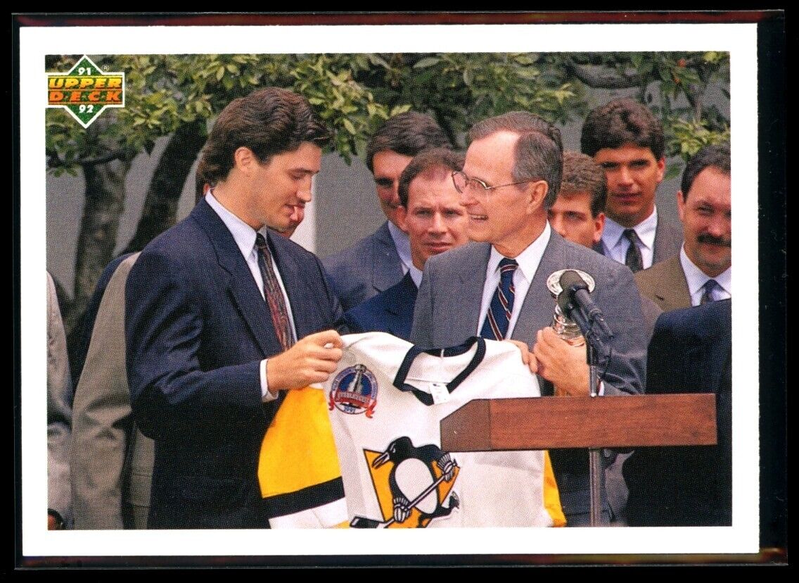 MARIO LEMIEUX George Bush 1991-92 Upper Deck White House Welcome #47 Hockey Base - Hobby Gems