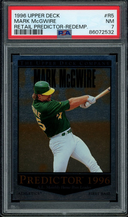 MARK MCGWIRE PSA 7 1996 Upper Deck Retail Predictor #R5 Baseball Graded Cards Insert - Hobby Gems