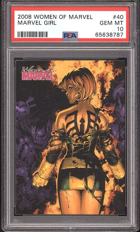 MARVEL GIRL PSA 10 2008 Rittenhouse Women of Marvel #40 C3 Marvel Base Graded Cards - Hobby Gems