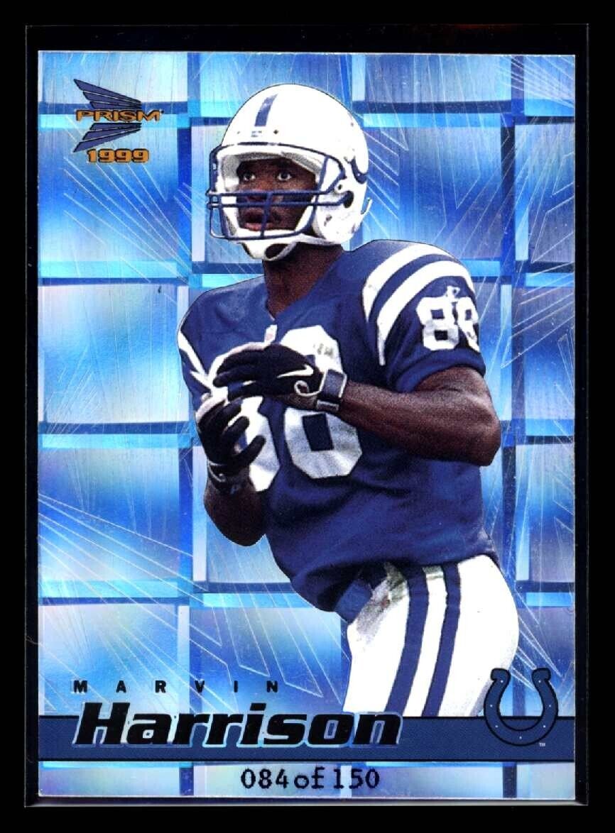 MARVIN HARRISON 1999 Pacific Prism Holographic Mirror #60 84/150 Football Parallel Serial Numbered - Hobby Gems