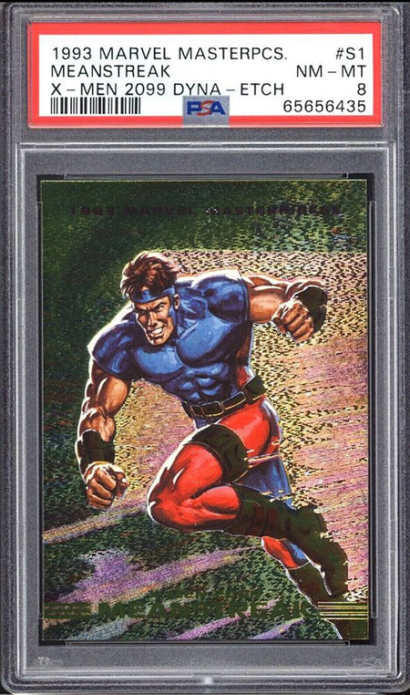 MEANSTREAK PSA 8 1993 Marvel Masterpieces X-Men 2099 Dyna-Etch #S1 Marvel Graded Cards Parallel - Hobby Gems