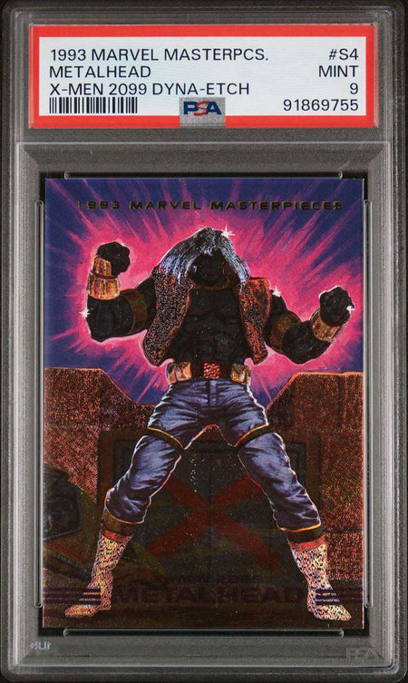 METALHEAD PSA 9 1993 Marvel Masterpieces X-Men 2099 Dyna-Etch #S4 Marvel Graded Cards Insert Parallel - Hobby Gems