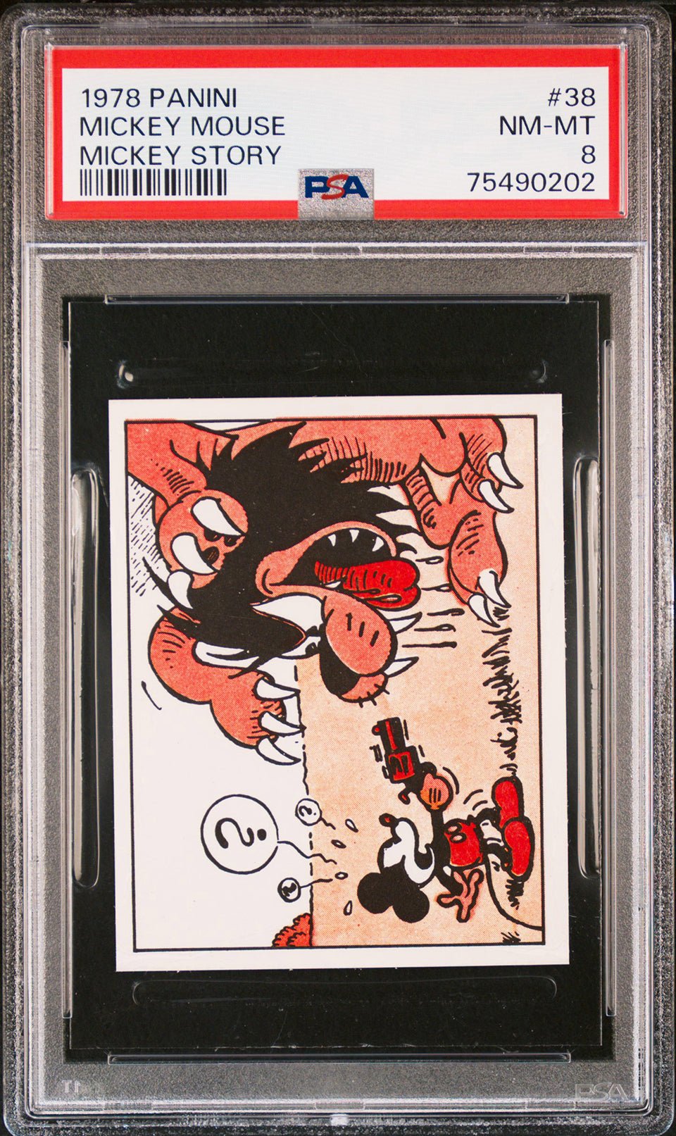 MICKEY MOUSE PSA 8 1978 Panini Mickey Story Sticker #38 Disney Base Graded Cards - Hobby Gems