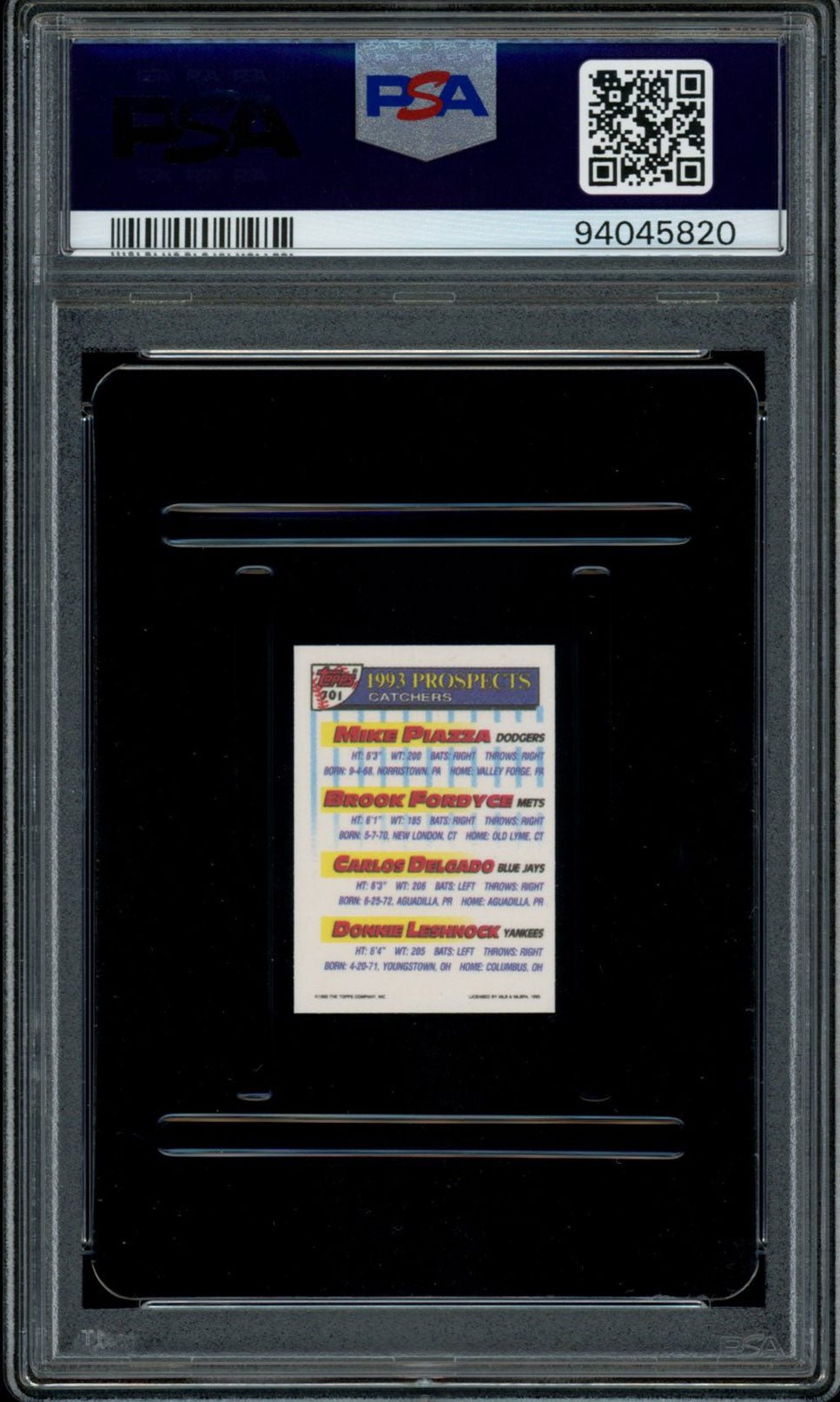 MIKE PIAZZA PSA 10 1993 Topps Micro #701 C1 Baseball Base Graded Cards - Hobby Gems