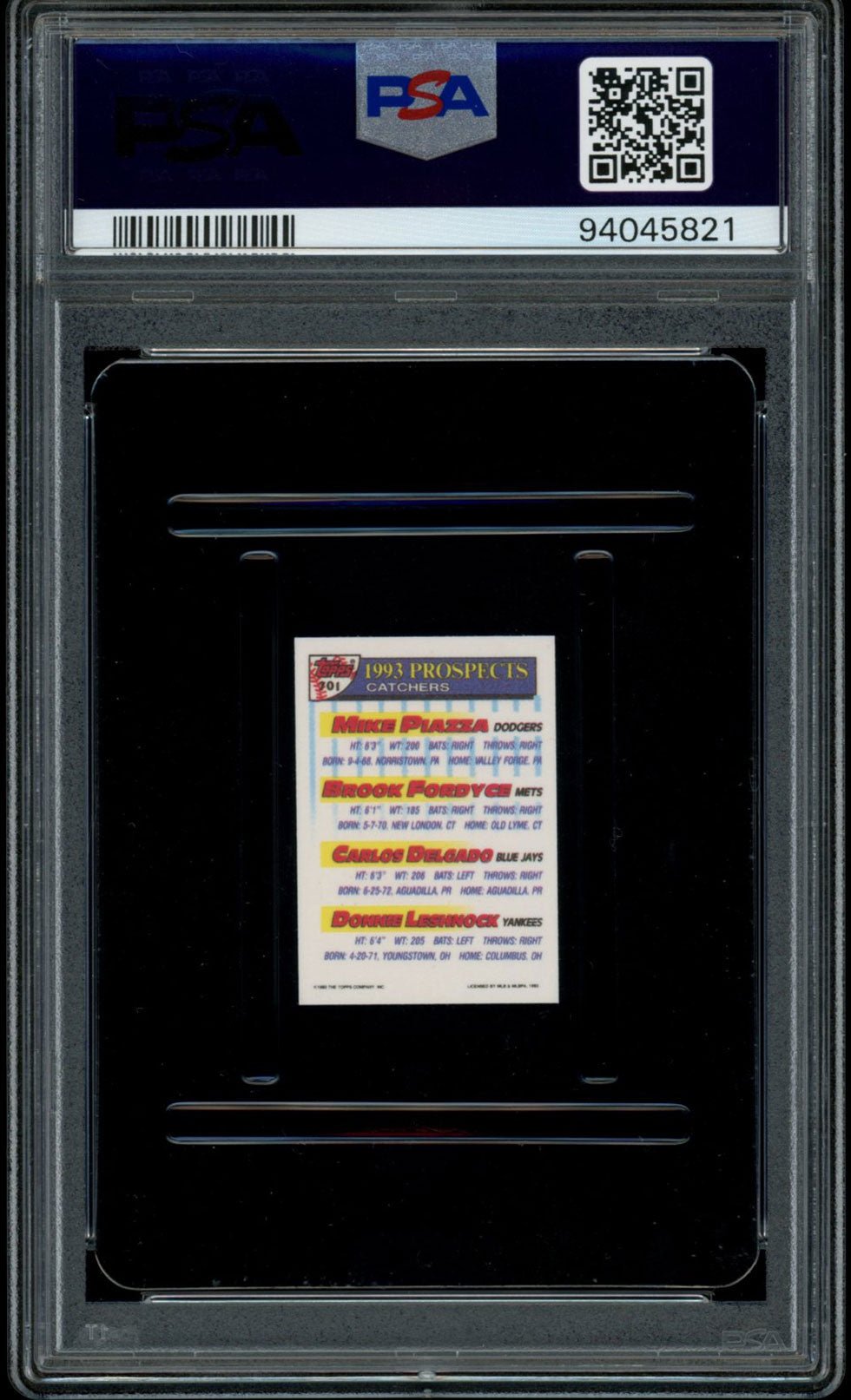 MIKE PIAZZA PSA 10 1993 Topps Micro #701 C2 Baseball Base Graded Cards - Hobby Gems