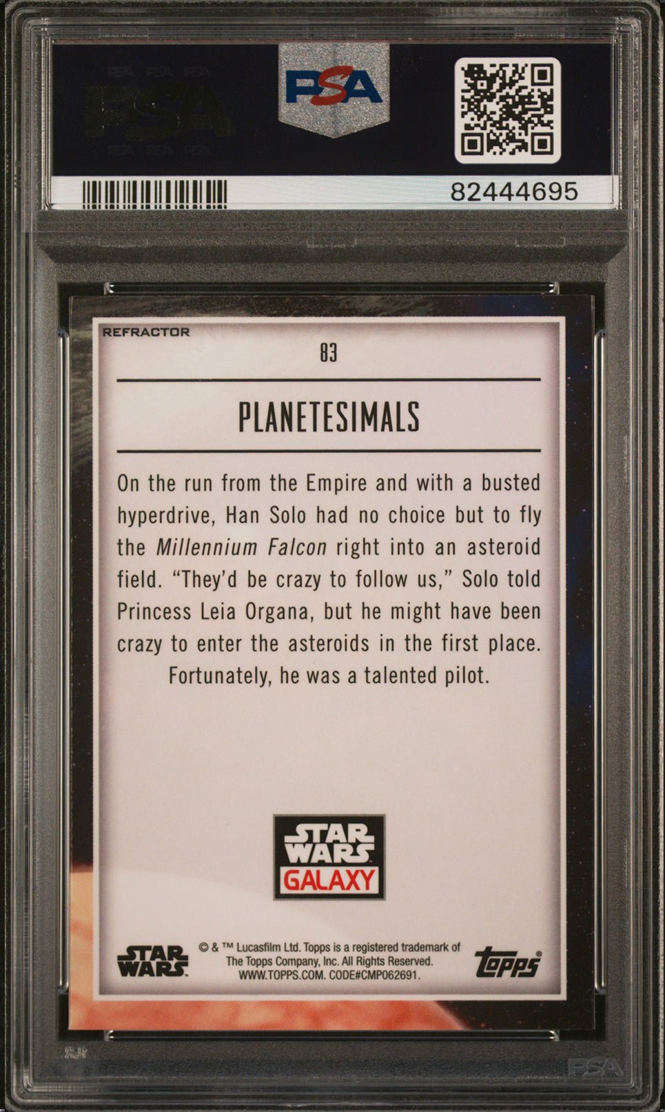 MILENNIUM FALCON PSA 9 2023 Star Wars Chrome Galaxy Planetesimals Refractor #83 Star Wars Graded Cards Parallel - Hobby Gems