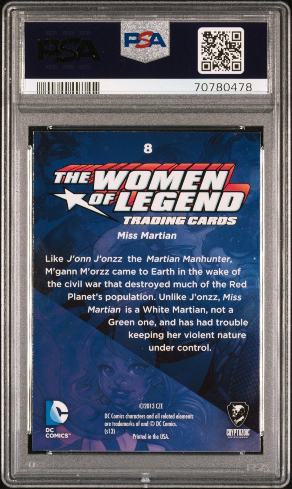 MISS MARTIAN PSA 10 2013 DC Comics The Women of Legend Foil #8 DC Comics Graded Cards Parallel - Hobby Gems